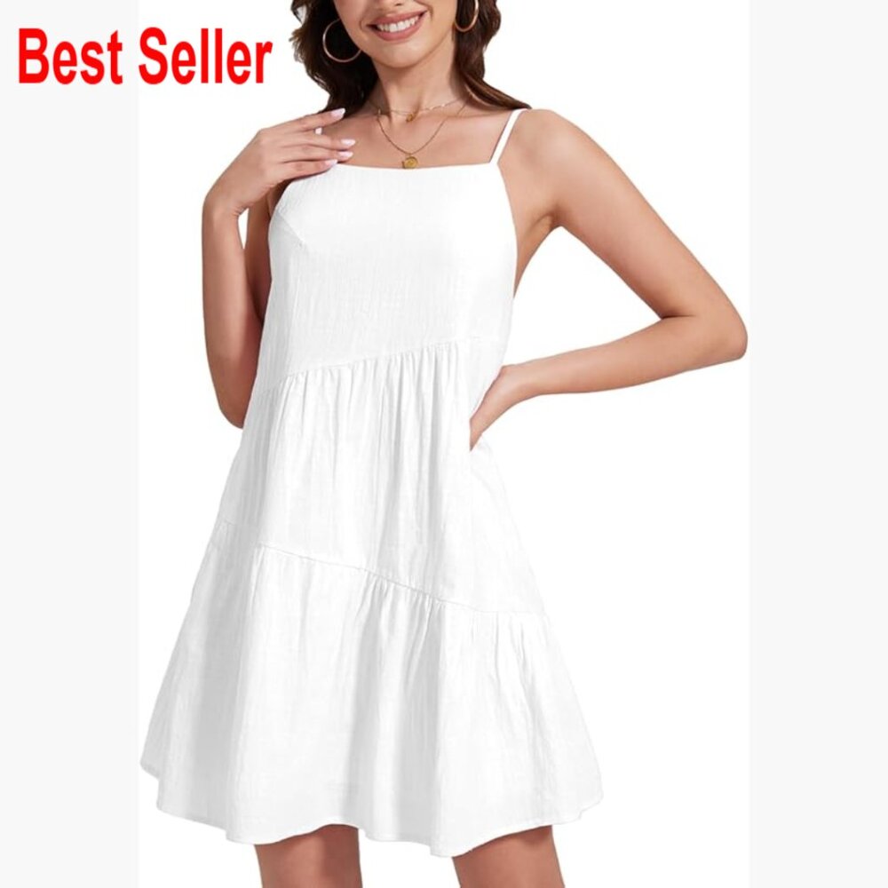 Polyester Backless Mini Dress With Spaghetti Stra… - image 1